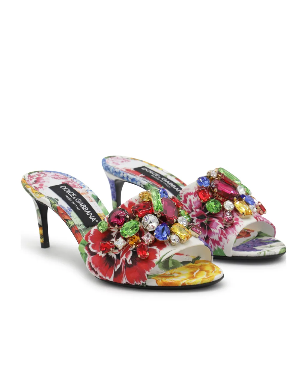 Floral Embellished Slip-On Mules