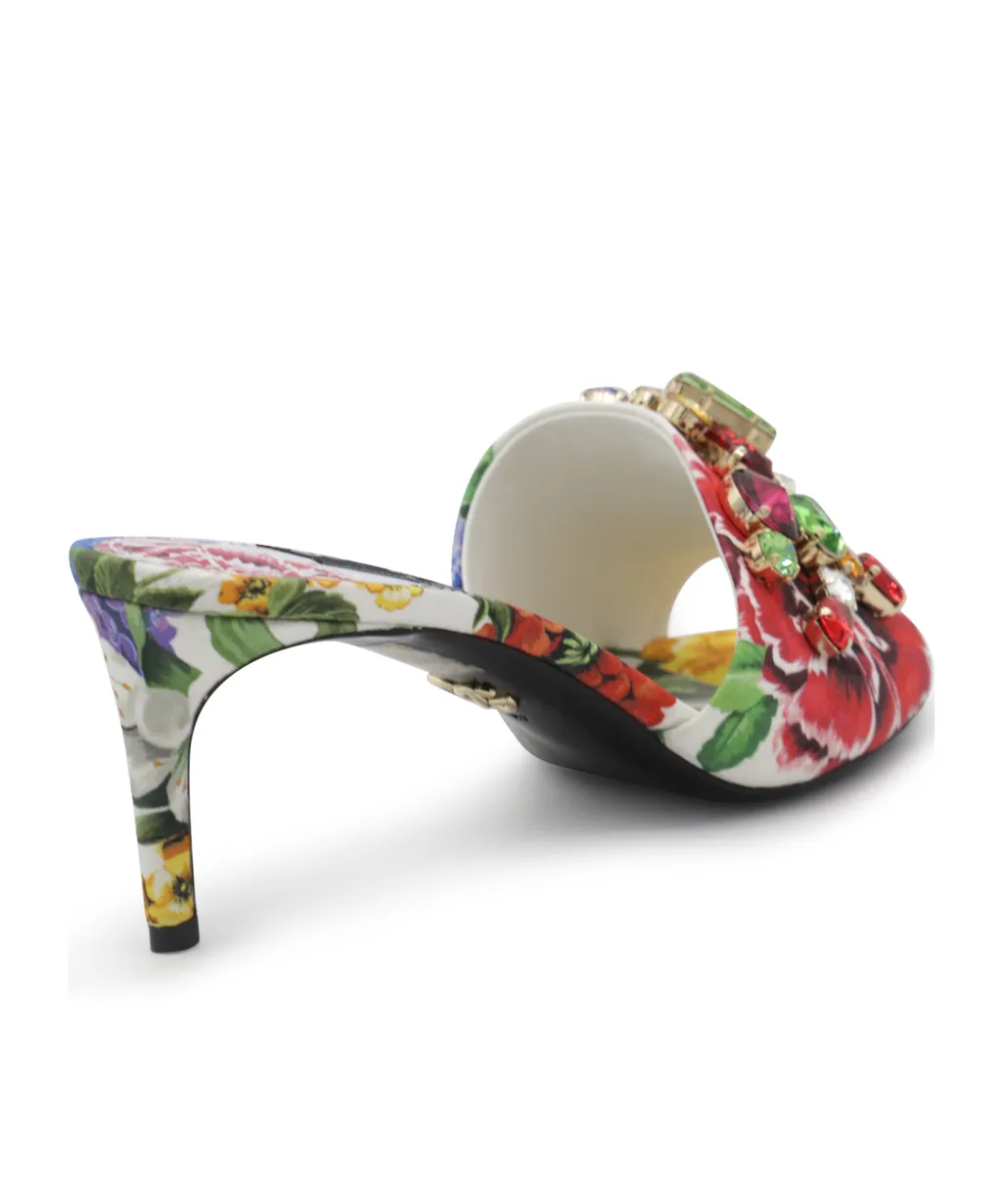 Floral Embellished Slip-On Mules