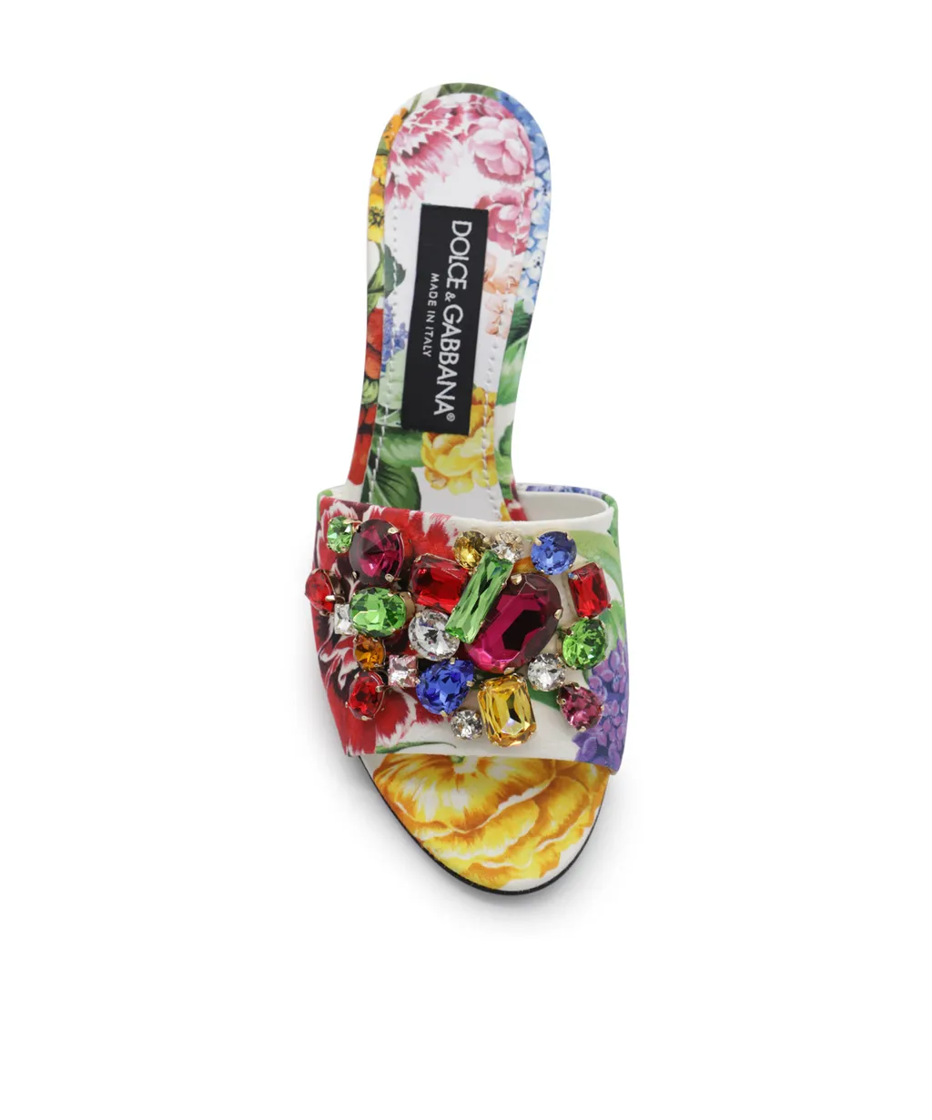 Floral Embellished Slip-On Mules
