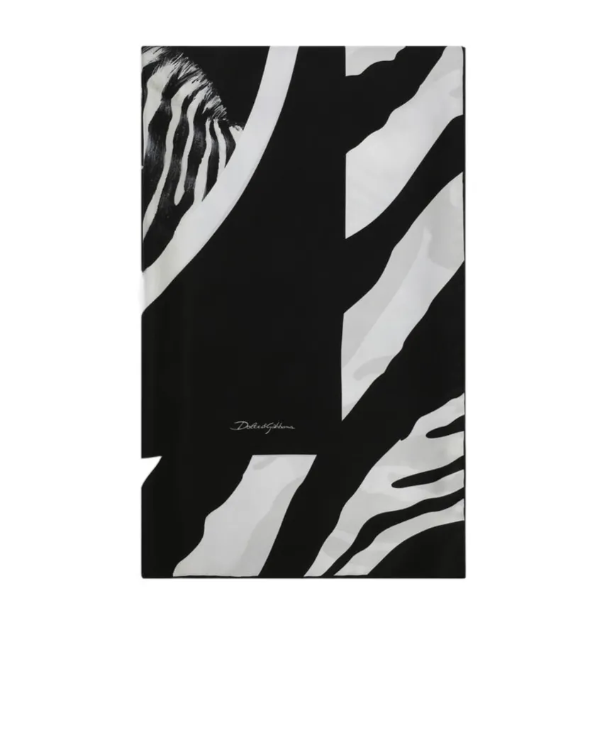 Zebra-Print Silk Scarf