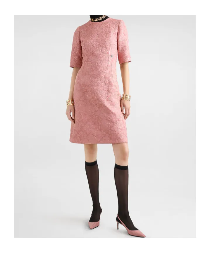 Floral Jacquard Midi Dress