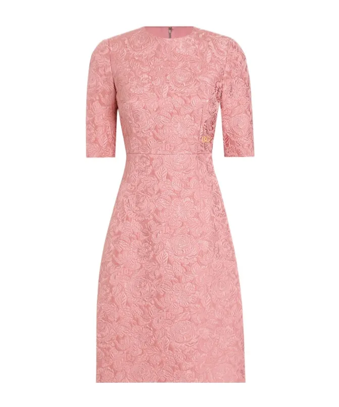 Floral Jacquard Midi Dress