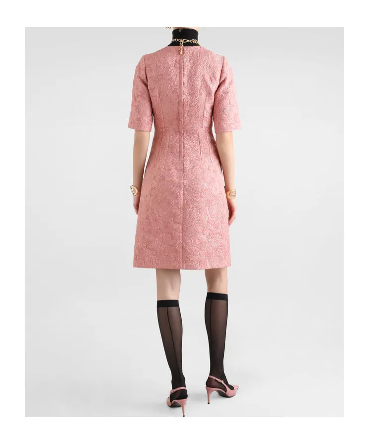 Floral Jacquard Midi Dress