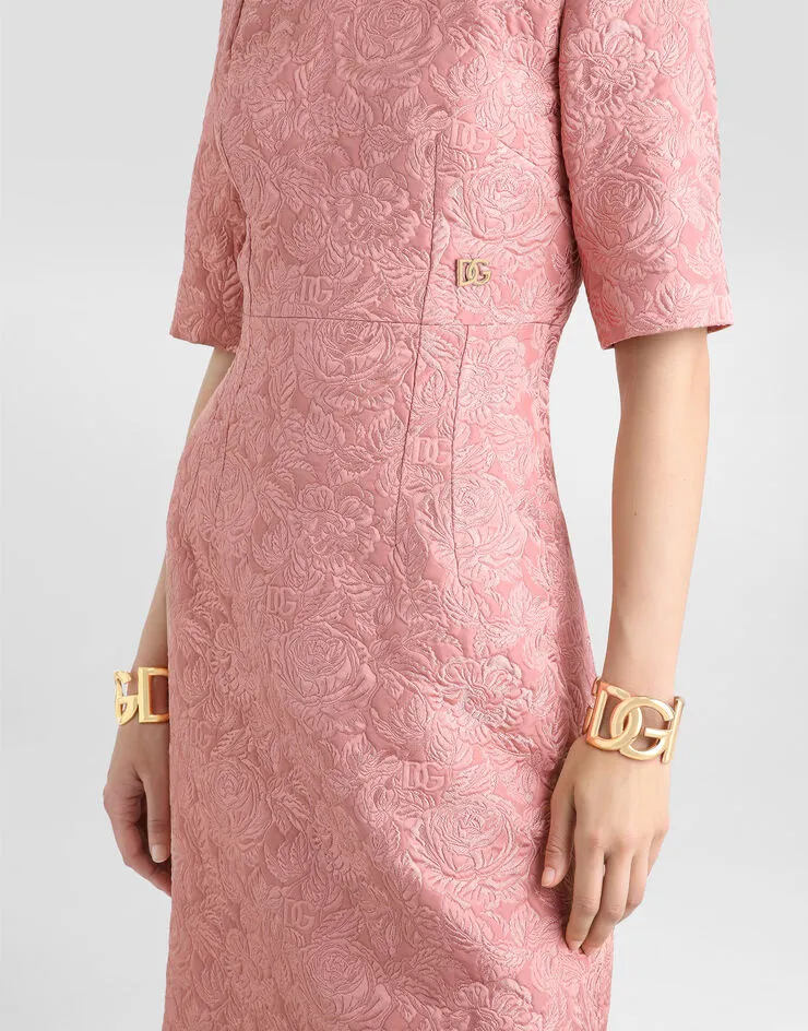 Floral Jacquard Midi Dress