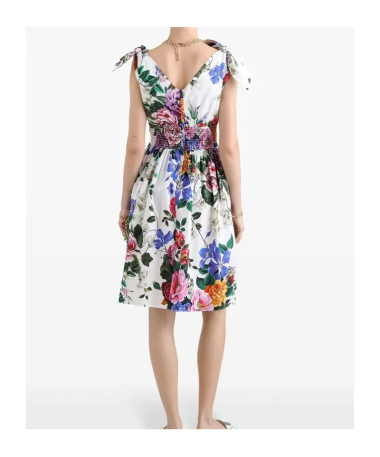 Floral Printed V-Neck Midi Dress