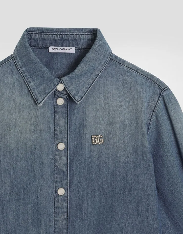Dg Logo Denim Shirt