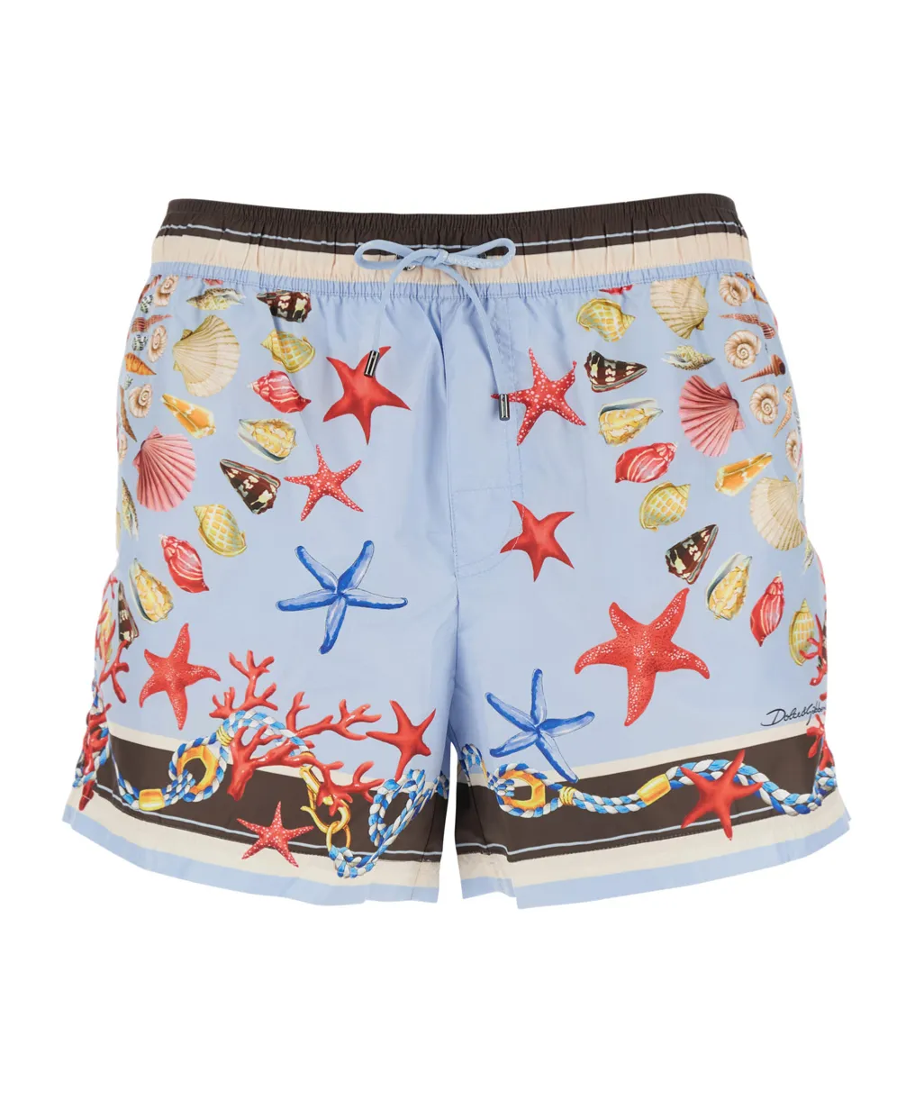 Shell-Print Short Swim Shorts