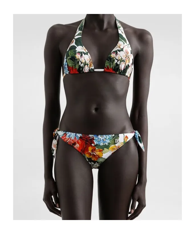 Floral Motif Two-Piece Swimsuit