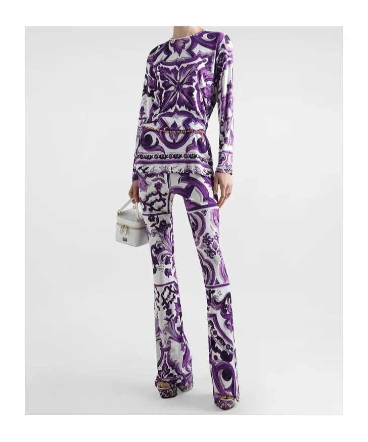 Majolica Printed Flared Trousers