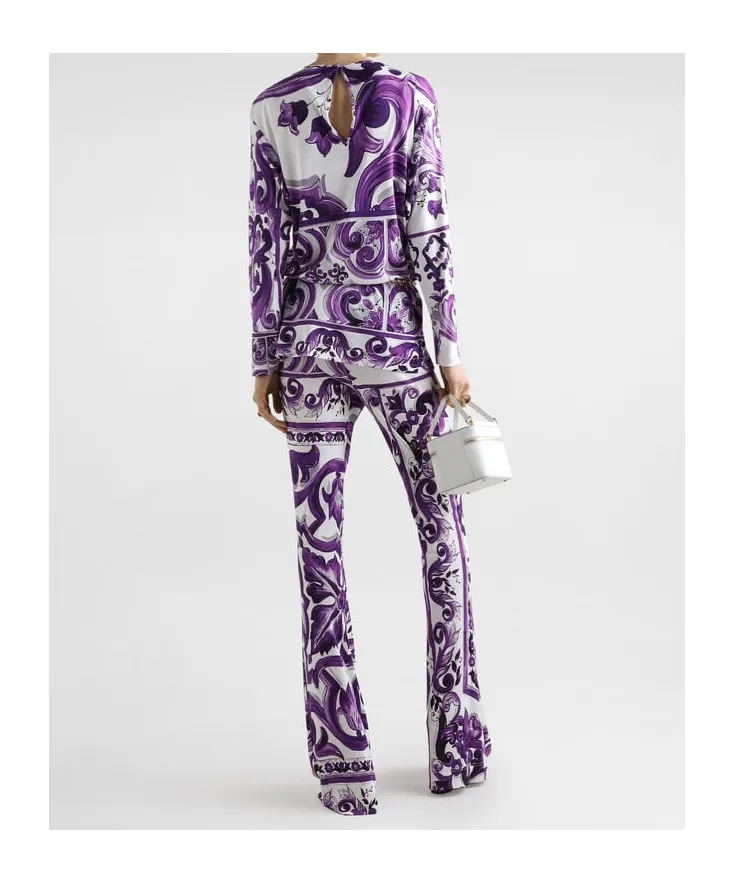 Majolica Printed Flared Trousers