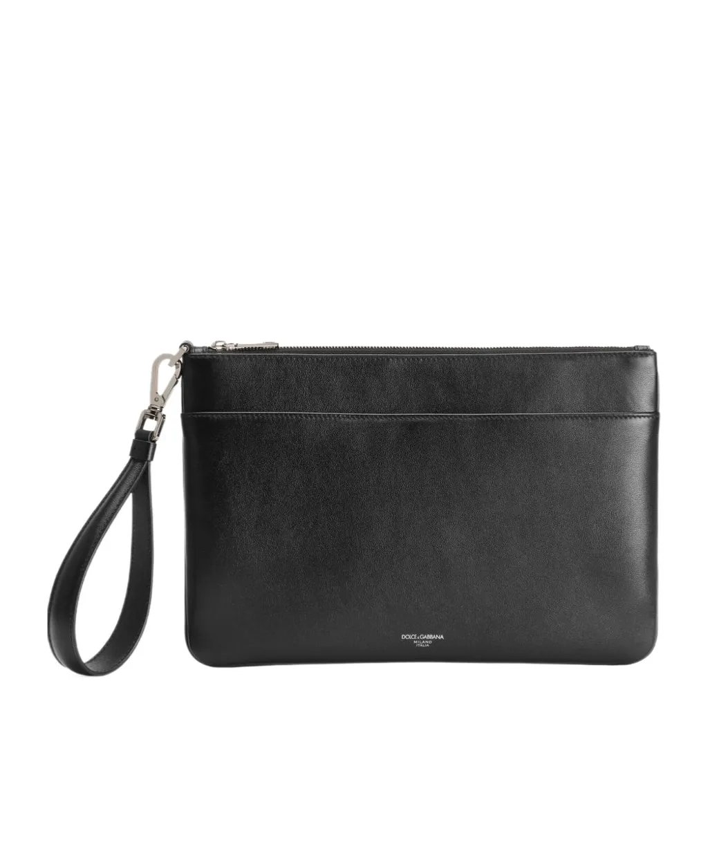 Wrist Strap Zipped Clutch Bag