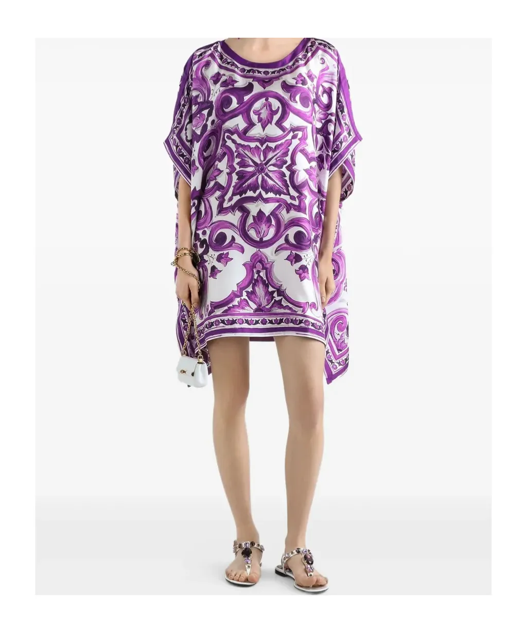 Graphic Printed Flared Hem Mini Dress