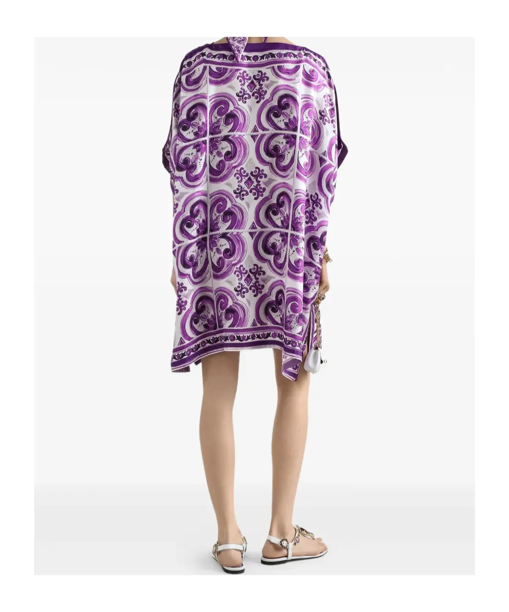 Graphic Printed Flared Hem Mini Dress