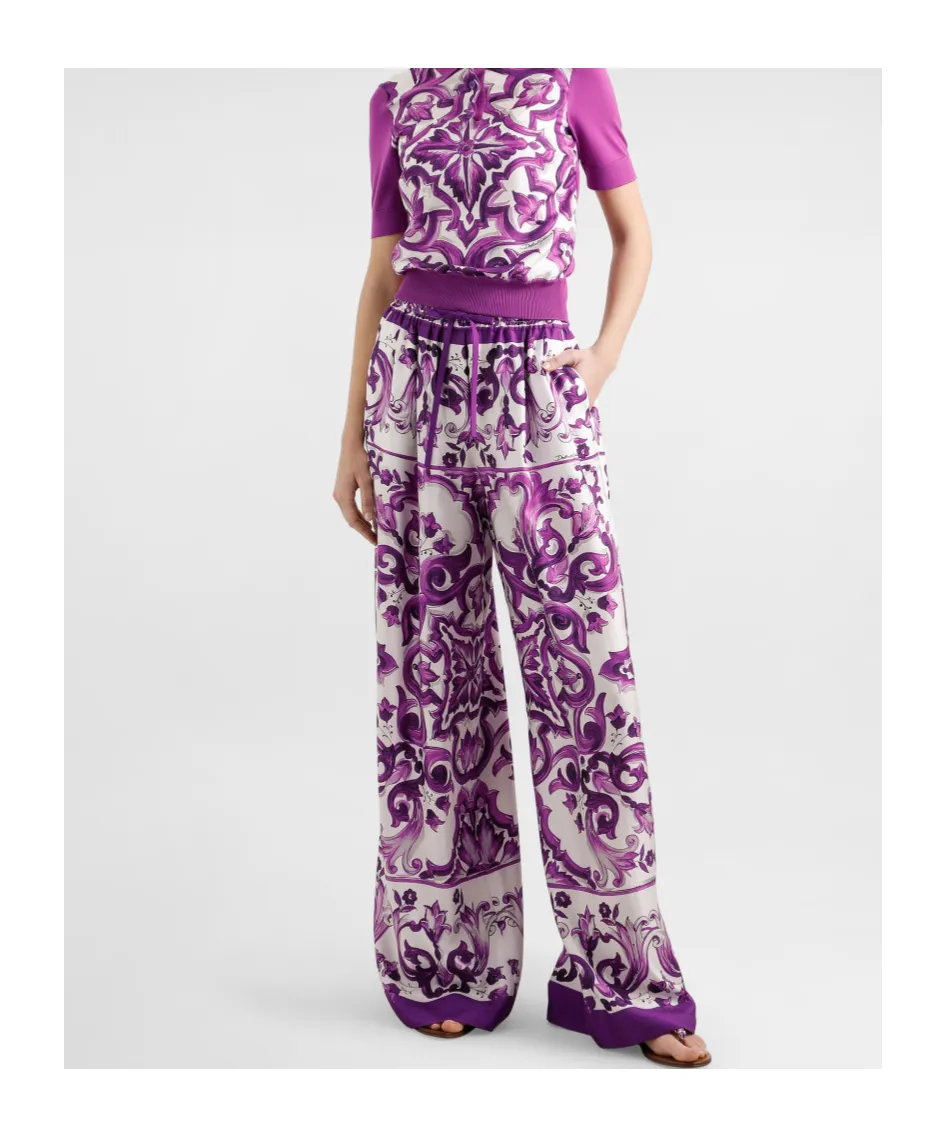 Majolica Printed Twill Trousers