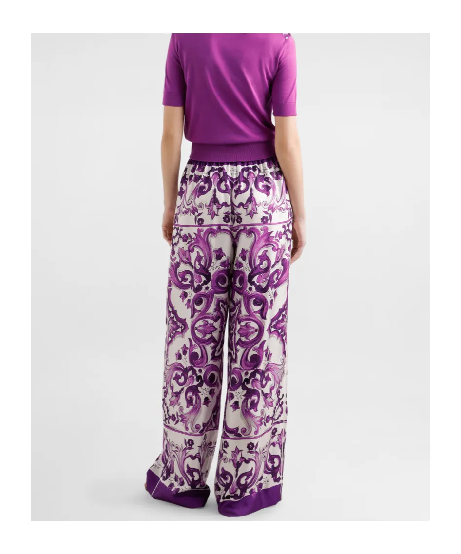 Majolica Printed Twill Trousers