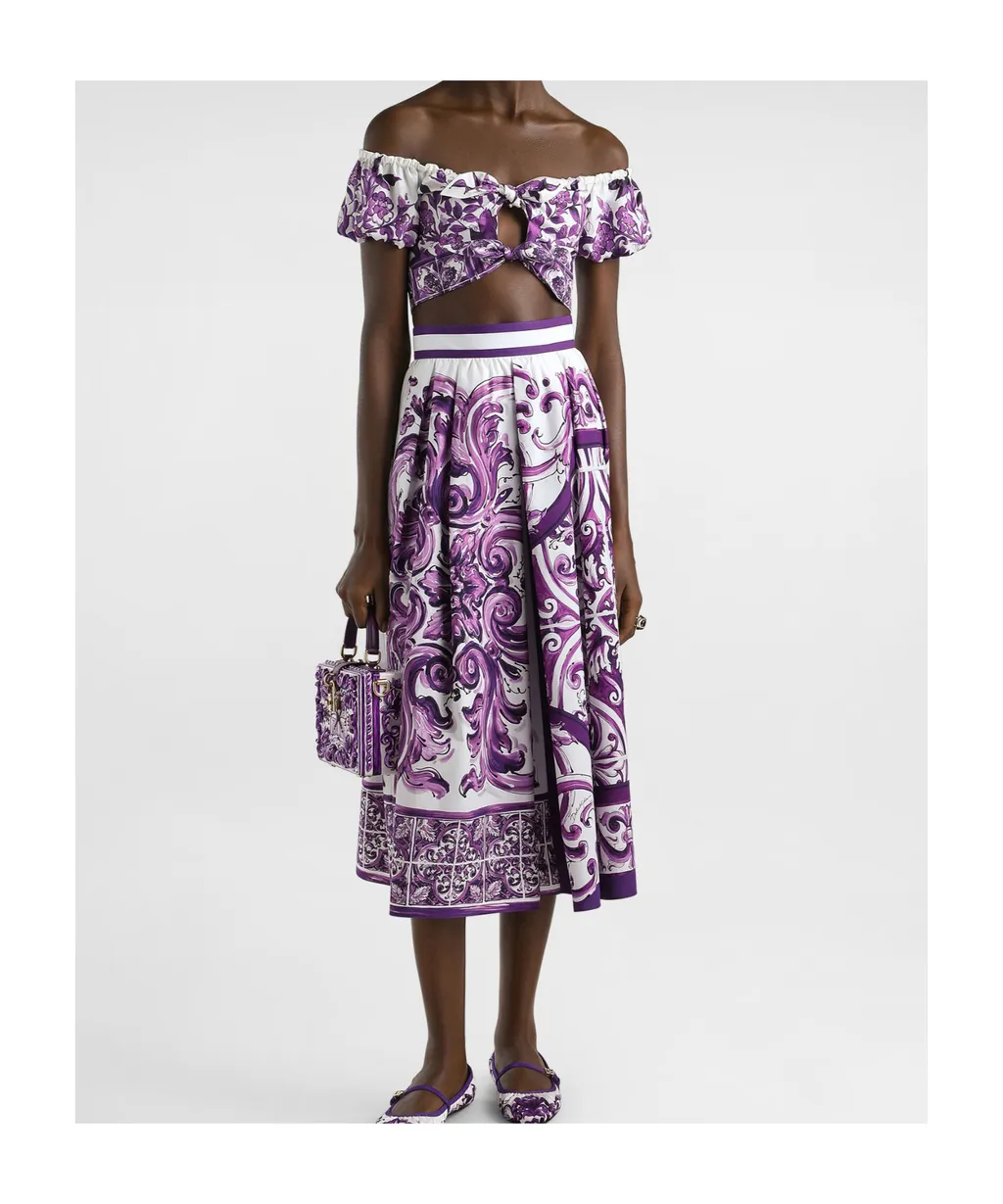 Majolica Printed Poplin Top