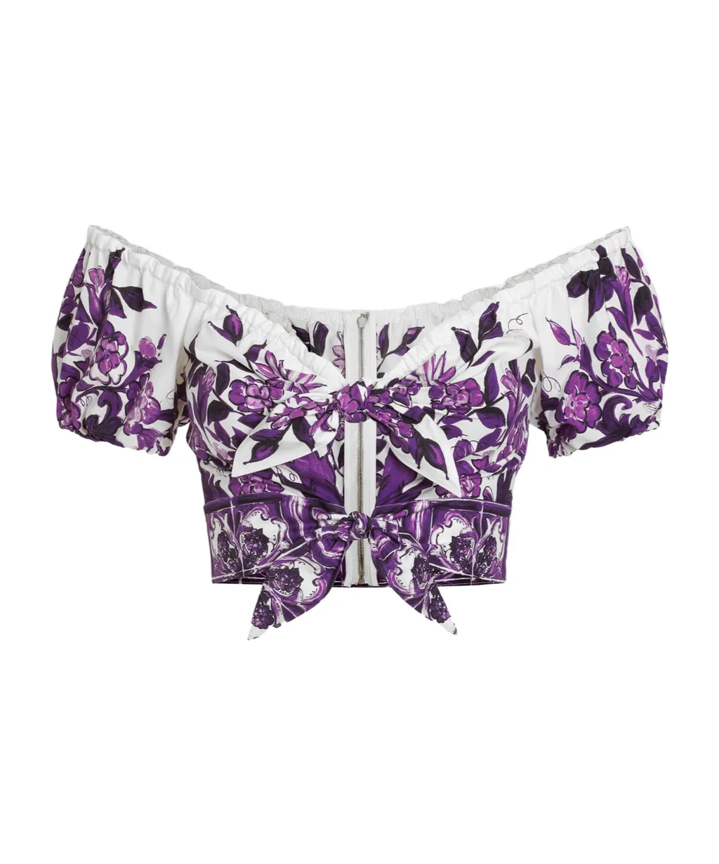 Majolica Printed Poplin Top