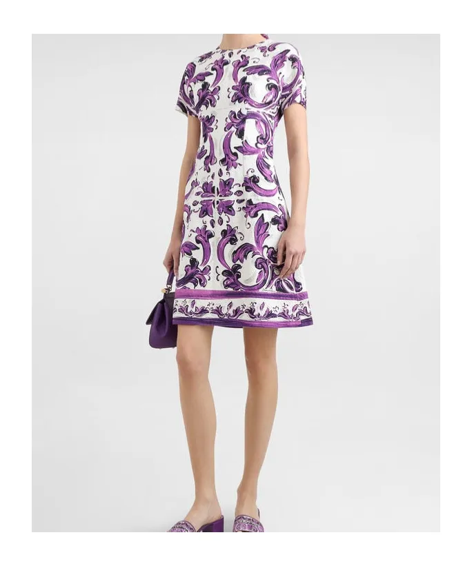 Majolica-Print Mini Dress
