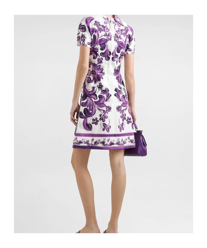 Majolica-Print Mini Dress