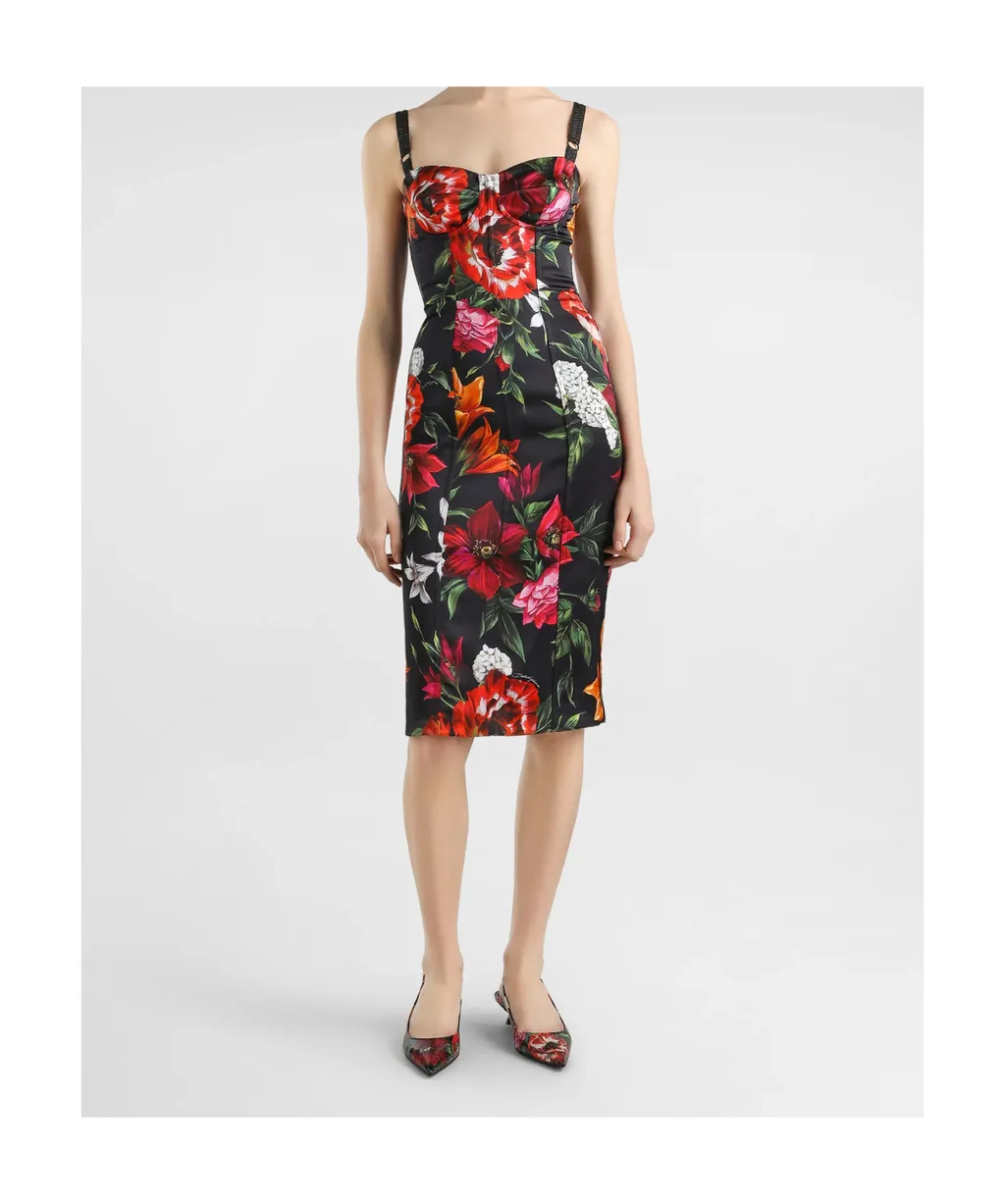 Floral Printed Sleeveless Midi Dress