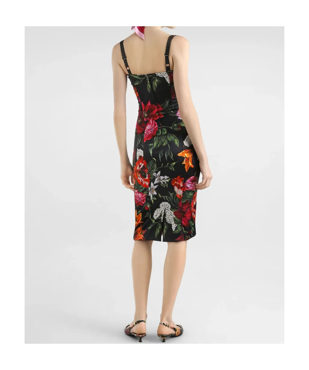 Floral Printed Sleeveless Midi Dress