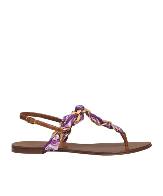 Majolica Printed Twill Flip-Flops