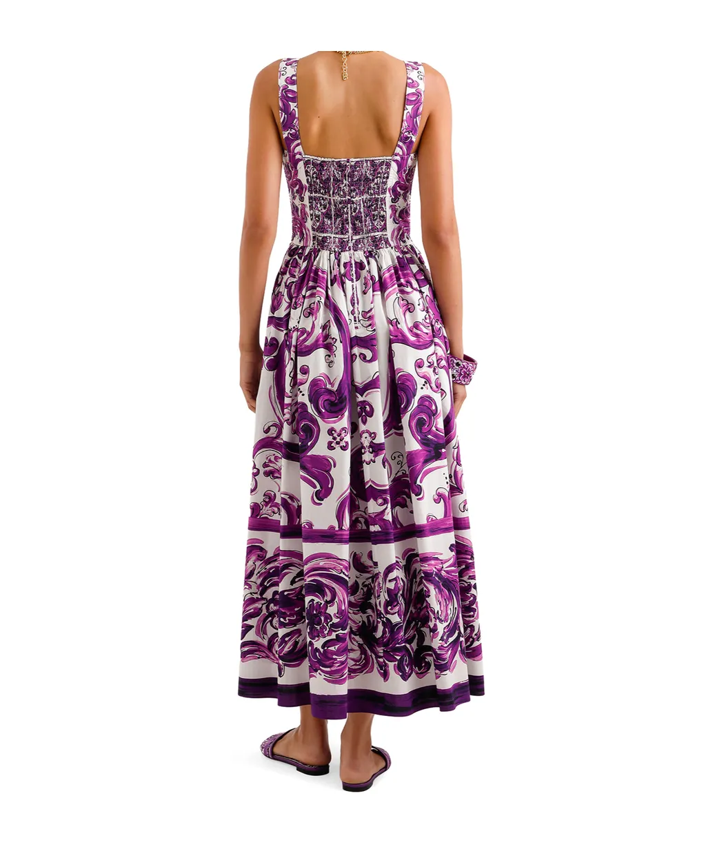 Graphic Printed Sleeveless Midi Dress
