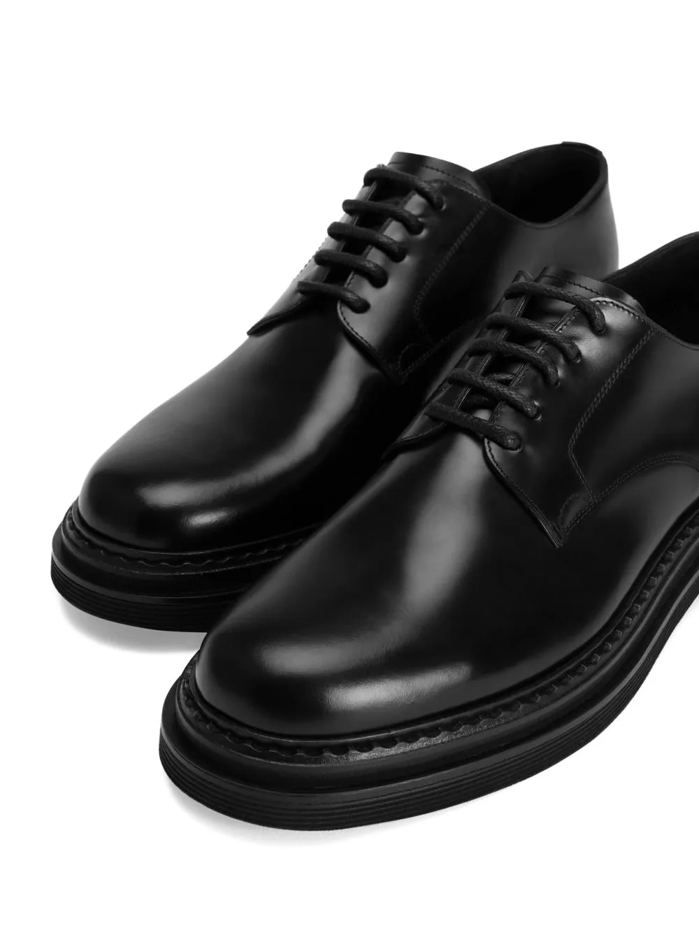 Round Toe Lace-Up Derby Shoes