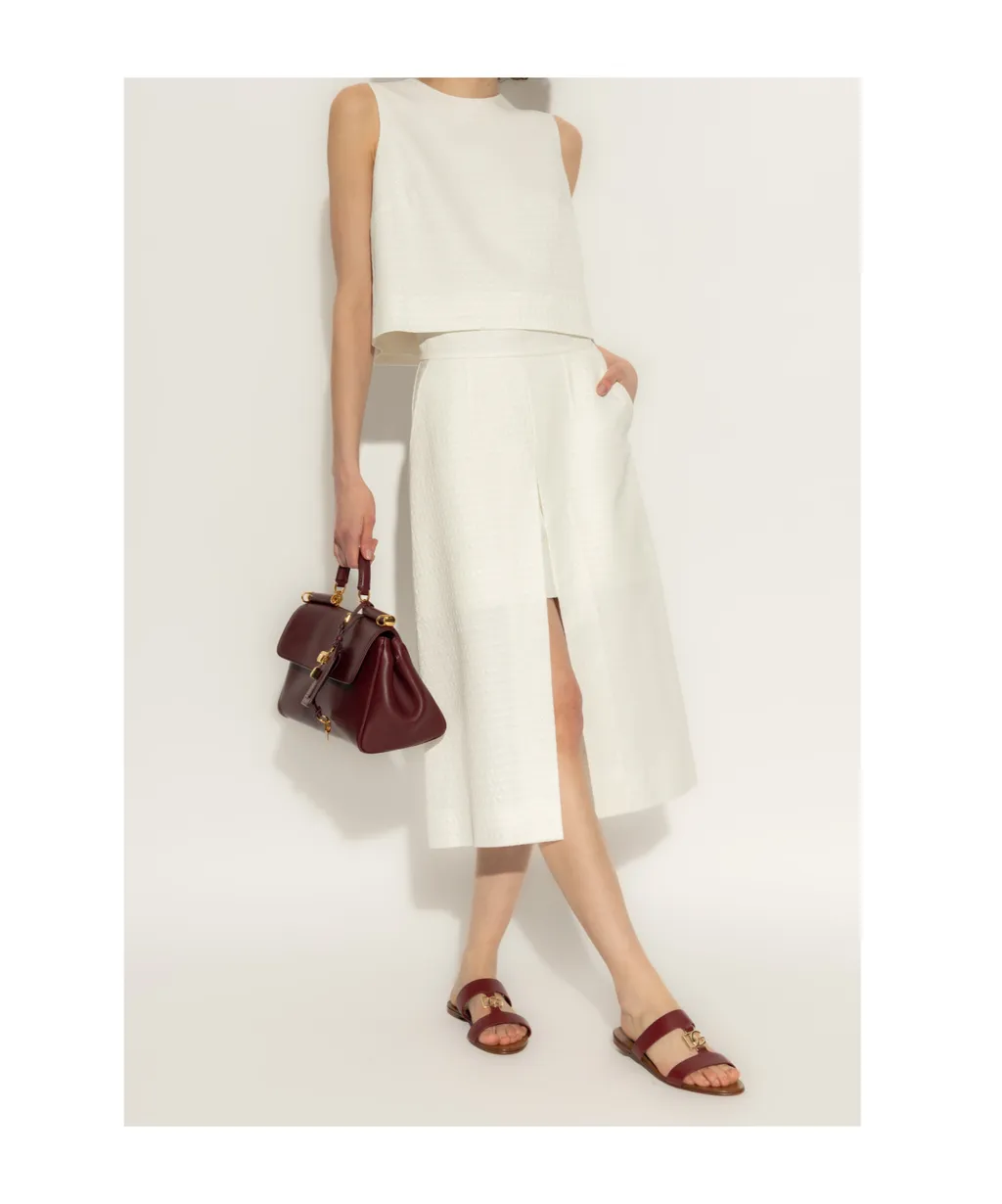 Front Slit Midi Skirt