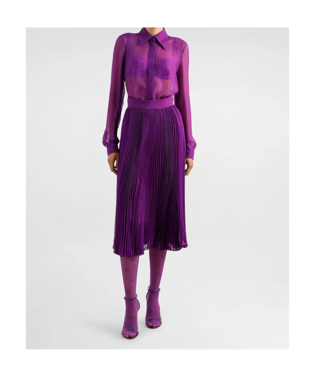 Long-Sleeved Chiffon Shirt