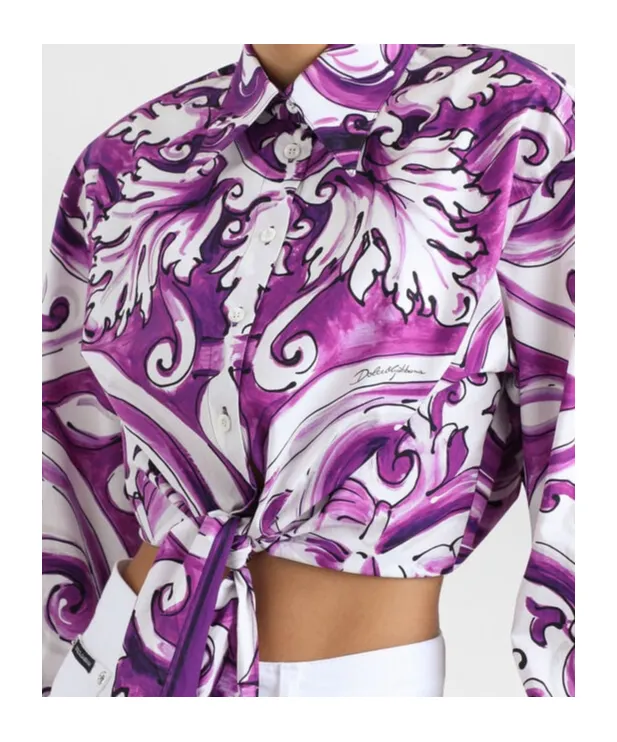 Graphic Printed Cropped Shirt