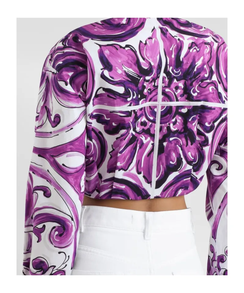 Graphic Printed Cropped Shirt