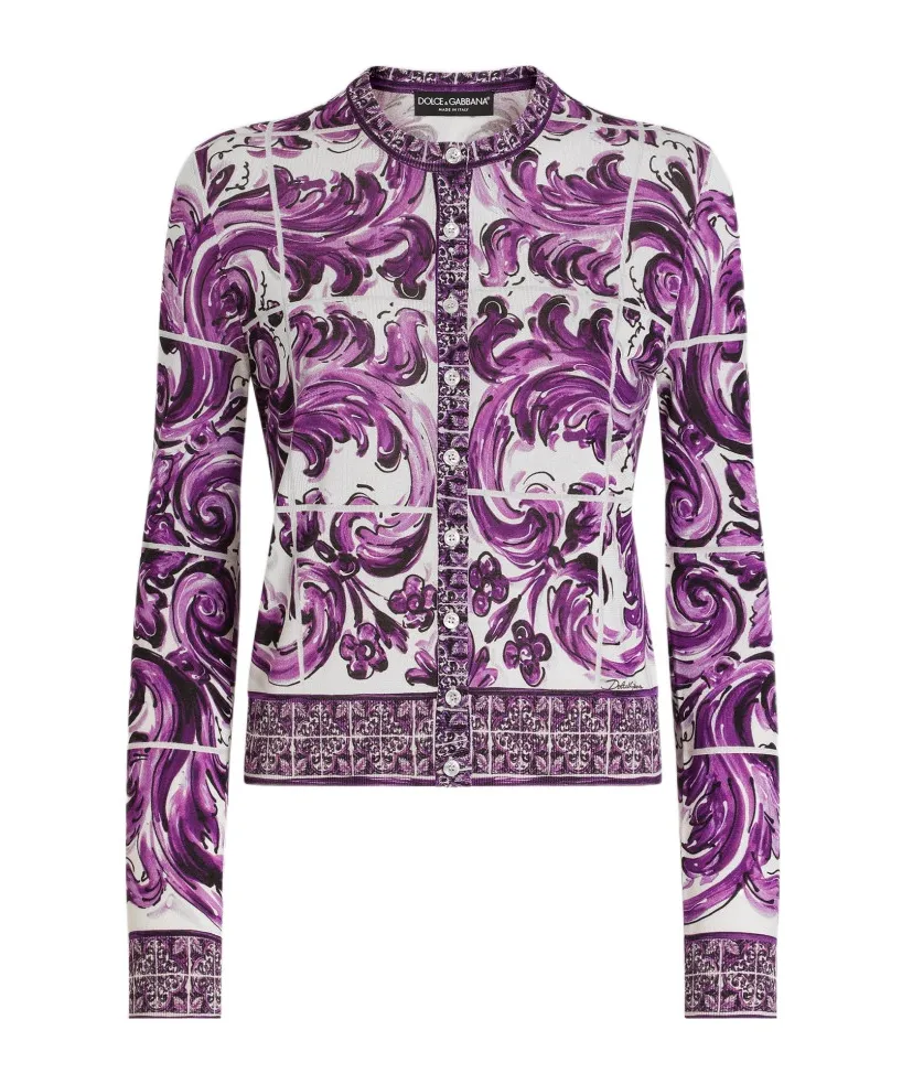 Majolica Printed Cardigan
