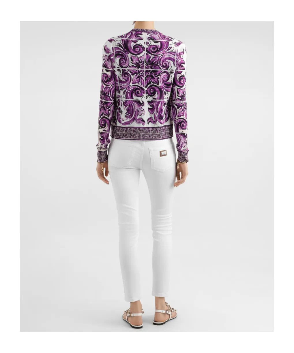 Majolica Printed Cardigan