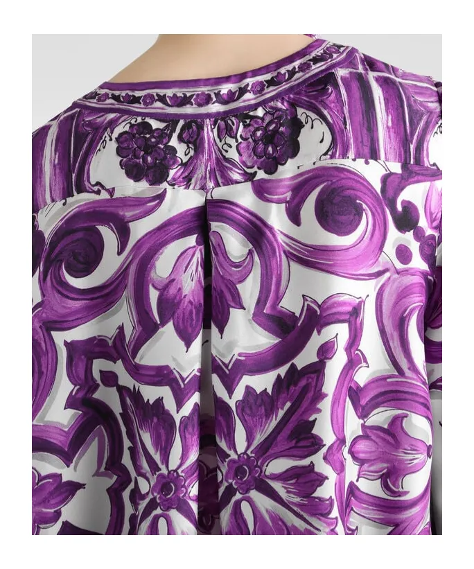 Graphic Printed Long-Sleeved Dress