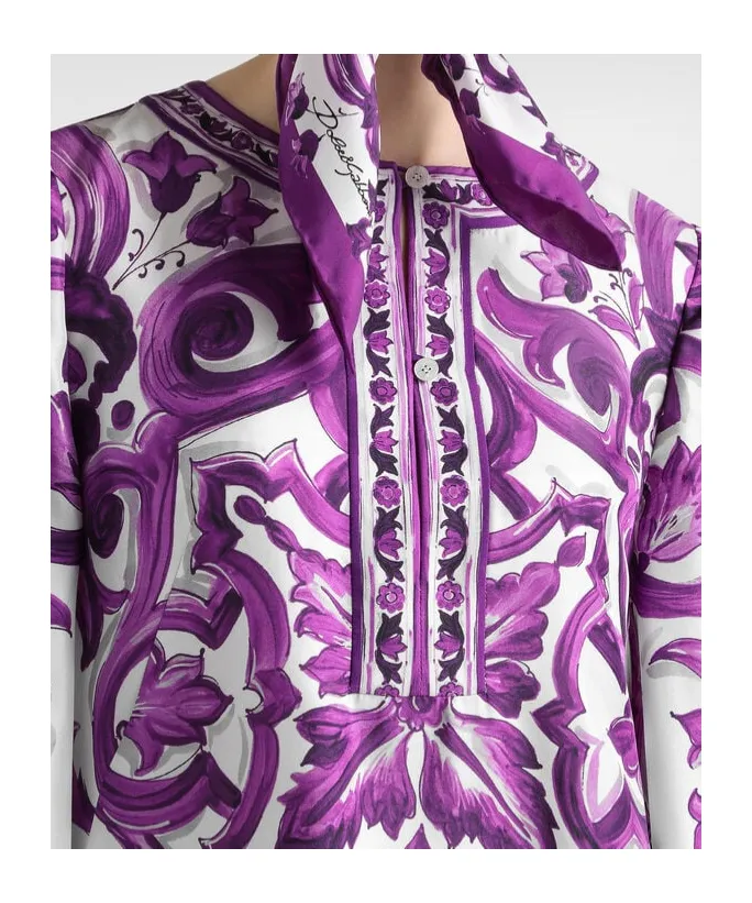 Graphic Printed Long-Sleeved Dress