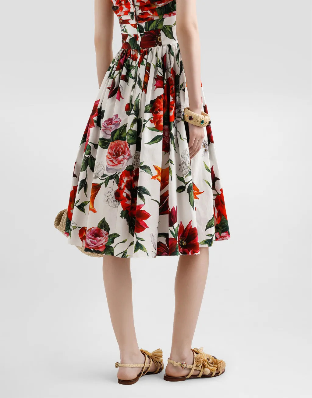 Floral Printed Sleeveless Midi Dress