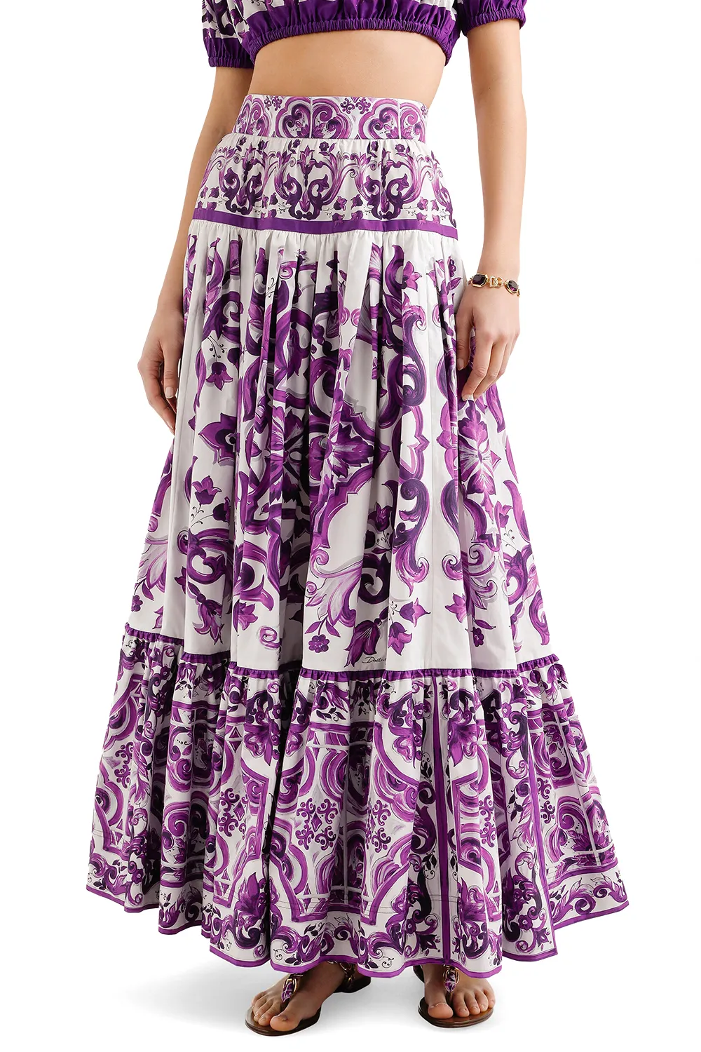 Majolica Printed Midi Skirt