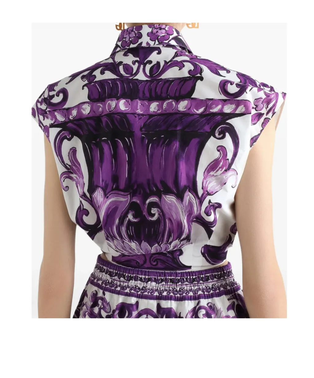 Majolica Printed Poplin Shirt
