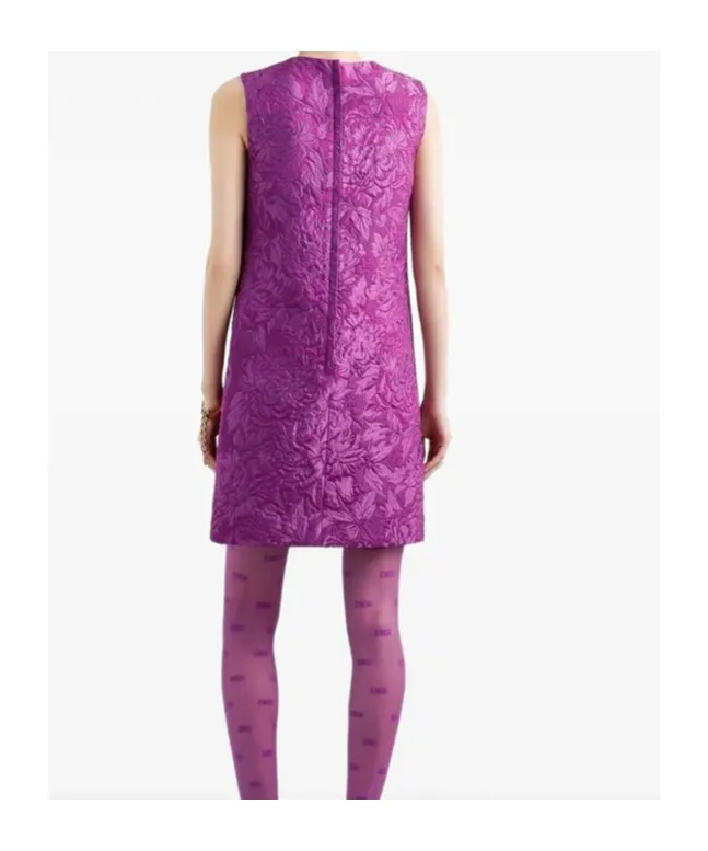 Brocade-Effect Mini Dress