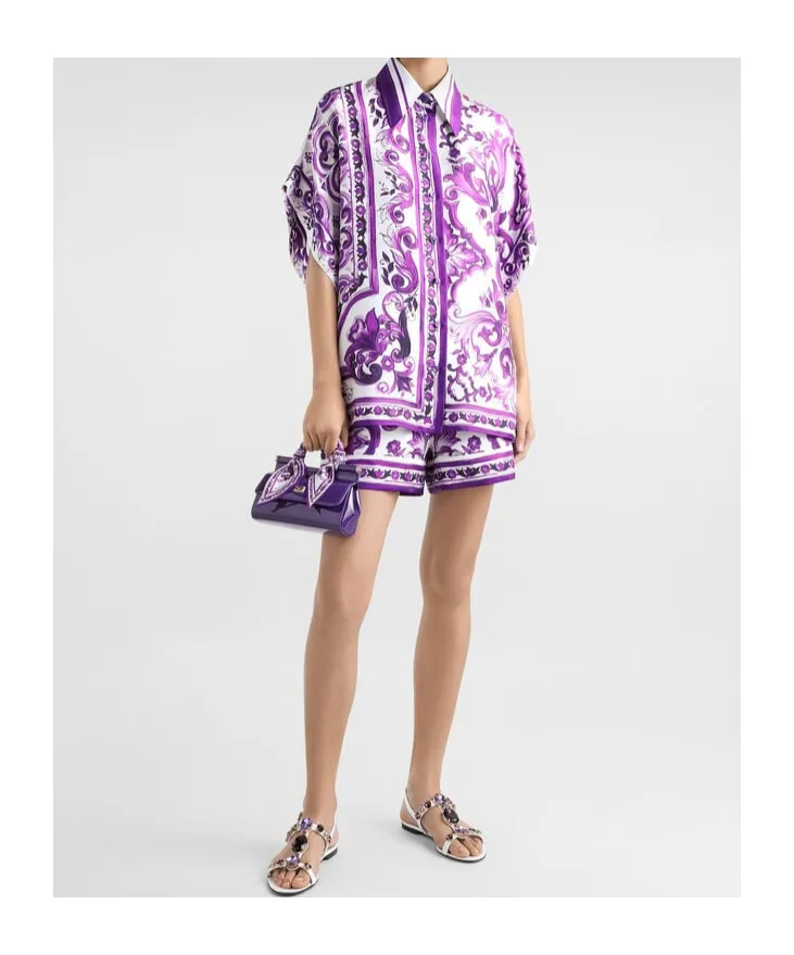 Maiolica Printed Straight Hem Shirt