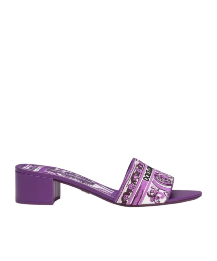 Maiolica Embroidered Almond-Toe Sandals
