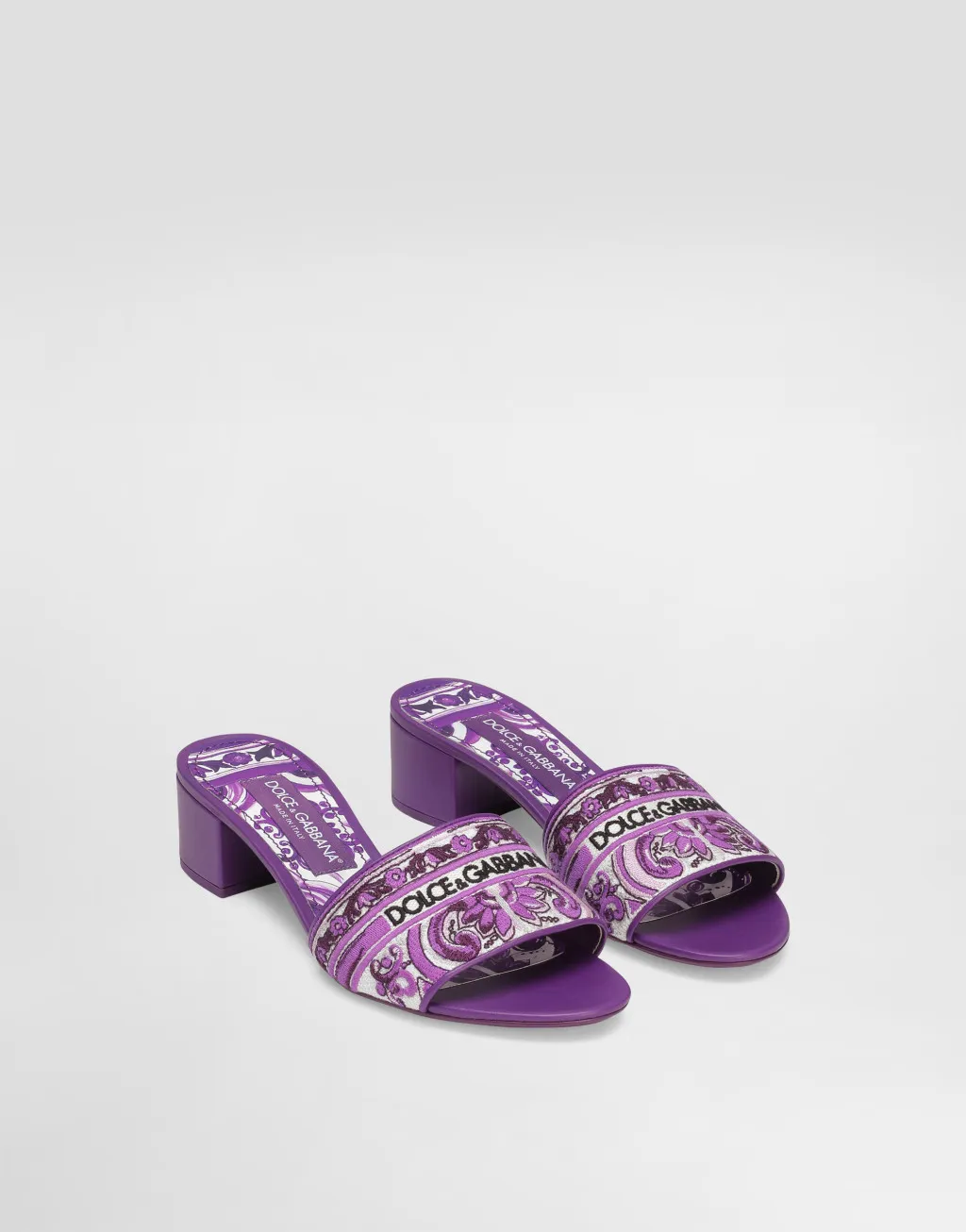 Maiolica Embroidered Almond-Toe Sandals