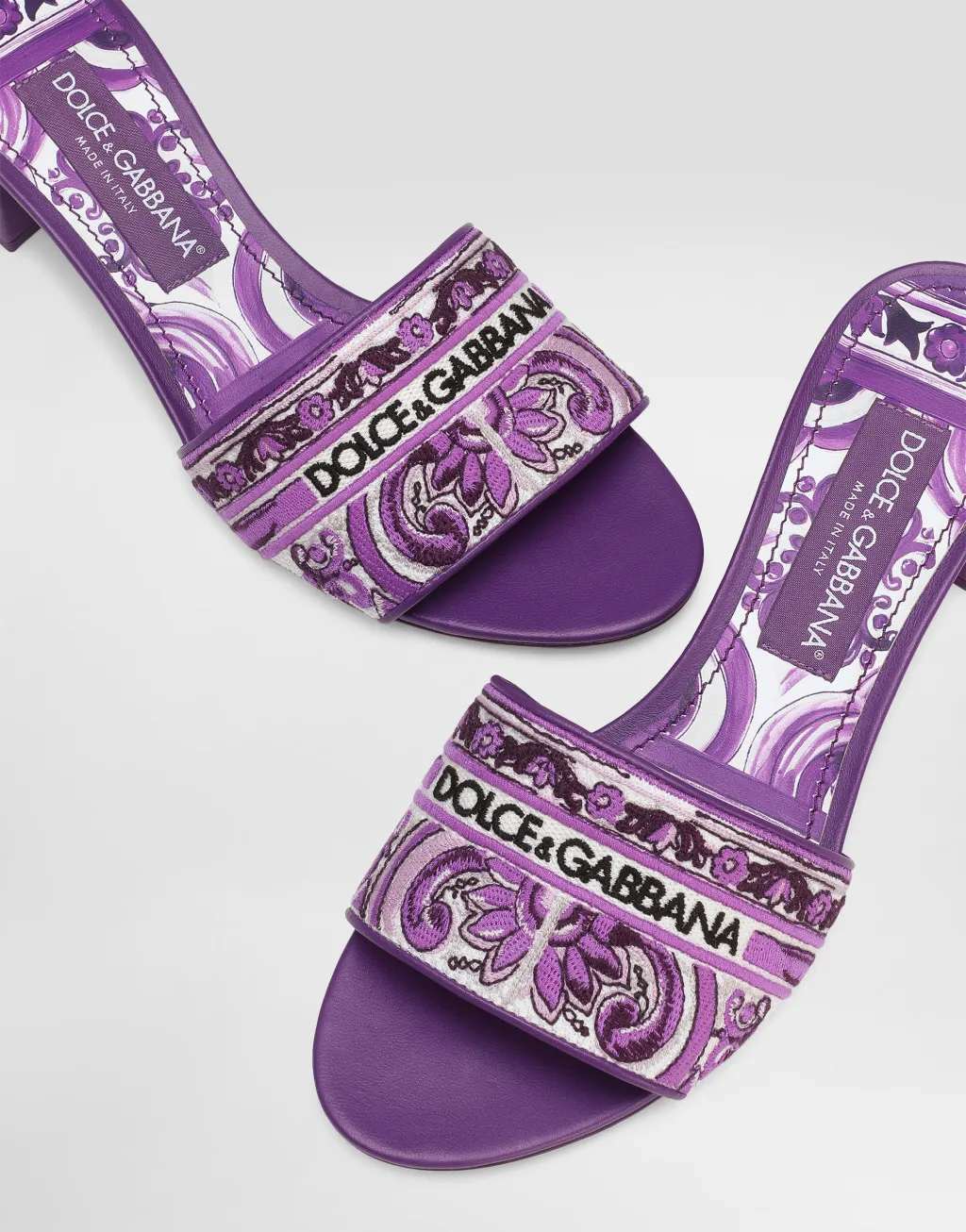 Maiolica Embroidered Almond-Toe Sandals
