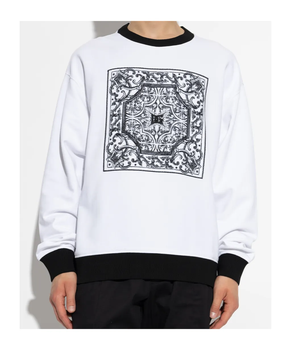 Majolica Pattern Crewneck Jumper