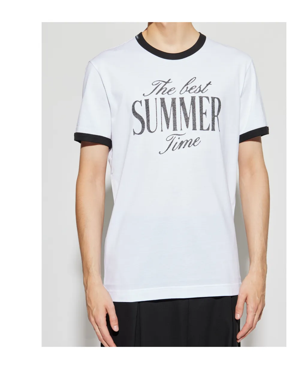 Slogan Printed Crewneck T-Shirt