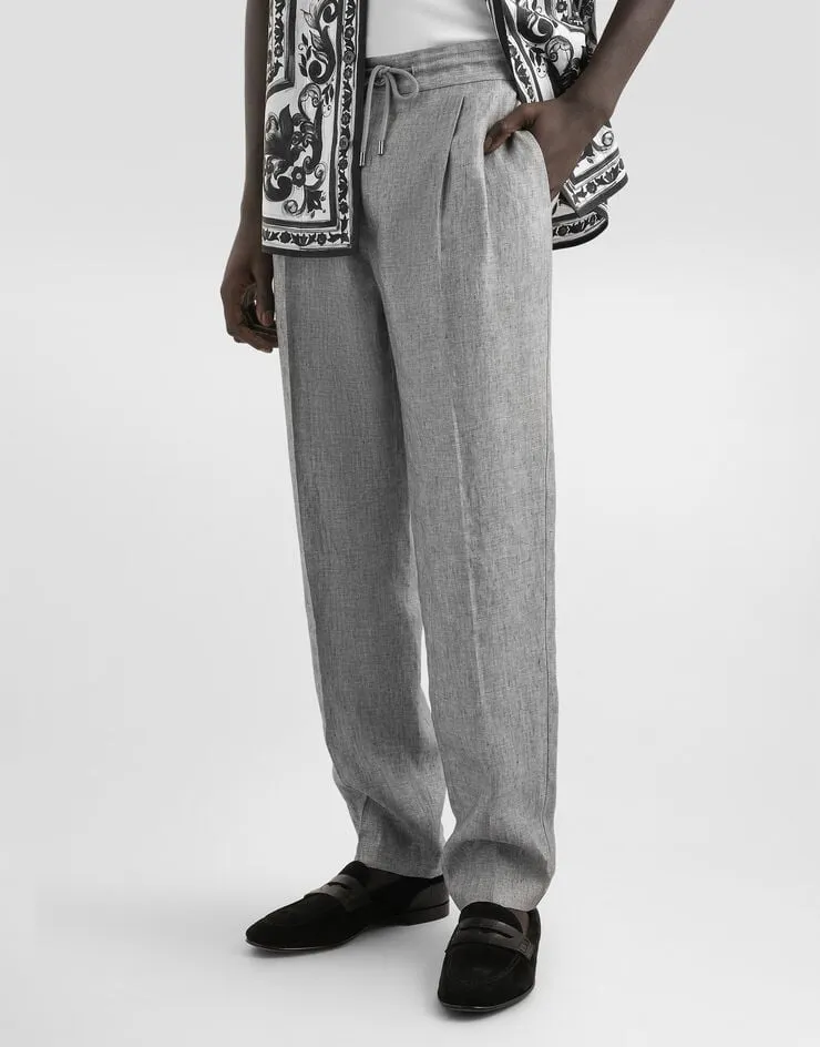 Drawstring Straight-Leg Trousers