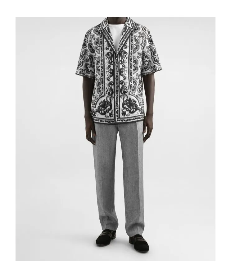 Drawstring Straight-Leg Trousers