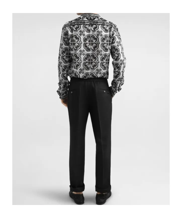 Drawstring-Waist Pleated Trousers