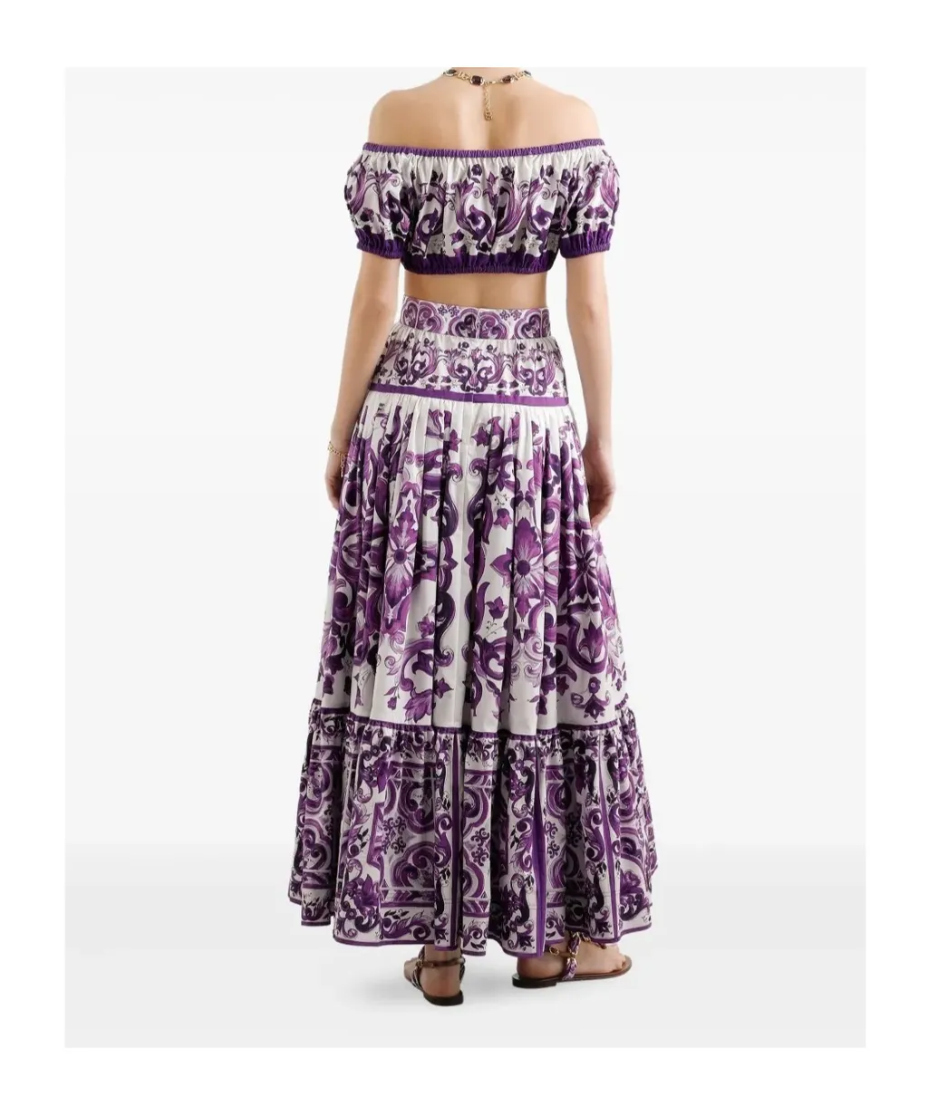 Majolica Printed Poplin Top